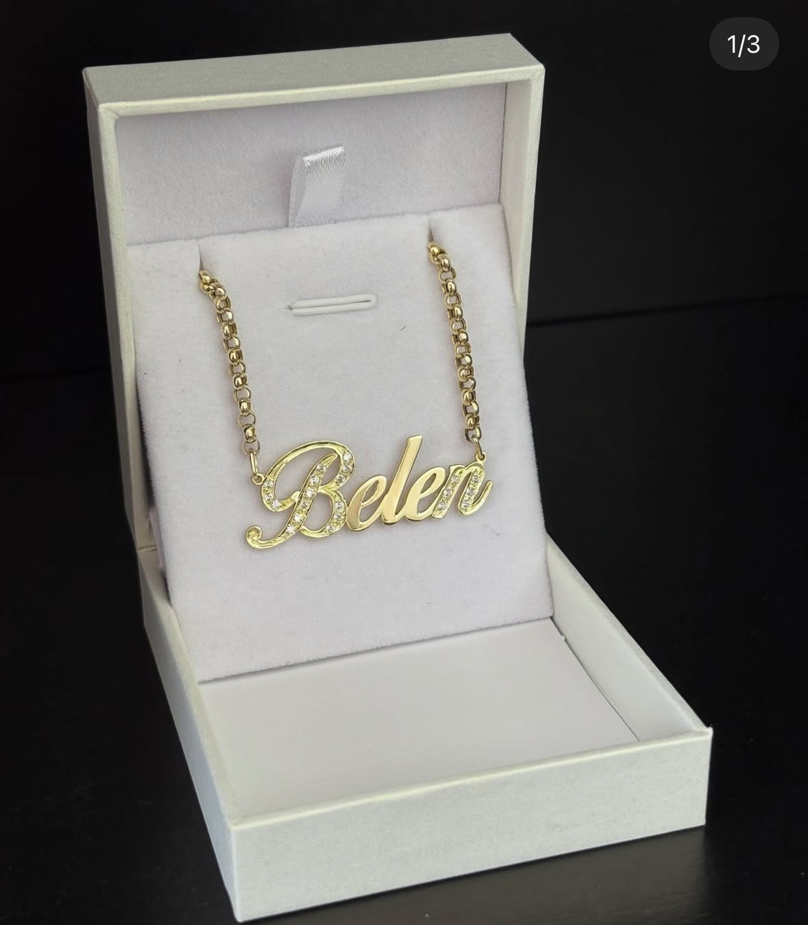 Cadena con nombre enchapada ICE